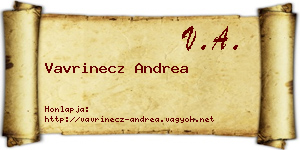 Vavrinecz Andrea névjegykártya