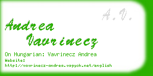 andrea vavrinecz business card